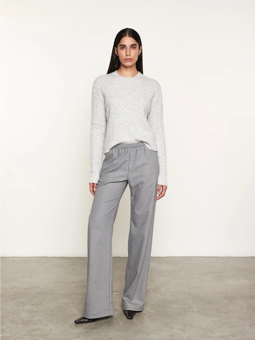 Enza Costa Suiting Everywhere Pant Charcoal Gray